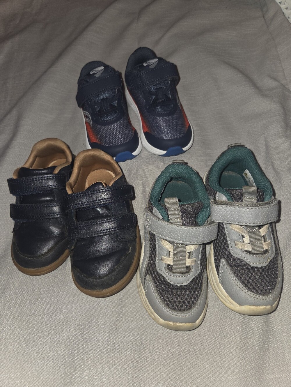 Stride Rite Kids Sneakers Pack in Navy, Gray, Teal and Brown